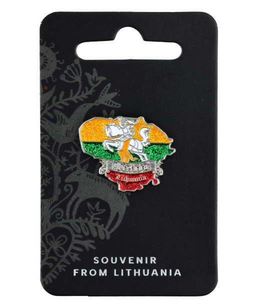Pin Badge Vytis in the Outline of Lithuania